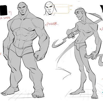 Tb Choi Sketch, Stylized Muscular Character, Tb Choi Hands, Tb Choi Anatomy Tutorial, Slim Character Design, Tb Choi Character Design, Stylized Anatomy Character Design, Stylized Male Anatomy, Stylized Body Reference