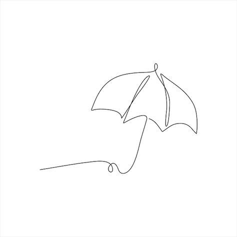 Line Art Umbrella, Minimalist Umbrella Tattoo, Umbrella Line Drawing, Rain Umbrella Tattoo, Umbrella Line Art, Dancing In The Rain Tattoo, Umbrella Tattoo Design, Raindrop Tattoo, Rain Tattoo