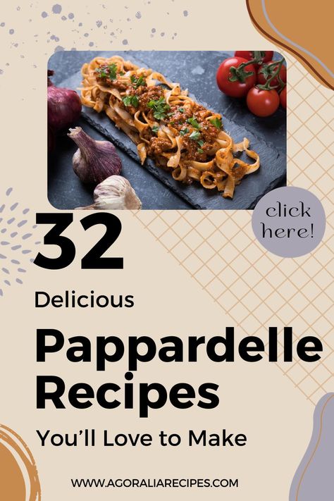 There’s nothing like pappardelle recipes to liven up your weekend dinners. From classic Italian meat sauces to lighter vegetarian options, there are countless ways to prepare and enjoy this delicious pasta. We have pappardelle pasta recipes you can make from scratch, beef sauce, vegetarian sauce, seafood-based sauce, chicken sauce, and pork sauce recipes to pair your pappardelle pasta with. Pappardelle Pasta Recipes, Pappardelle Recipes, Vegetarian Seafood, Vegetarian Alternatives, Pappardelle Pasta Recipe, Homemade Pappardelle, Vegetarian Pasta Sauce, Meat Sauces, Pappardelle Recipe