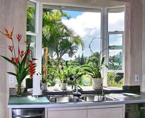 Kitchen Garden Windows Over Sink Kitchen Sink Garden Window, Kitchen Window Treatments Over Sink Diy, Kitchen Garden Window Over Sink, Kitchen Garden Window Ideas, Kitchen Plants Window, Kitchen Garden Windows, Garden Window Kitchen, Garden Window Ideas, Window Above Kitchen Sink