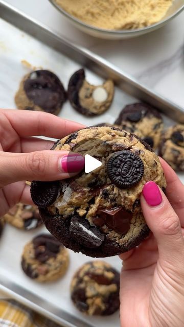 Alex on Instagram: "Best thing I made all month! These PB cookies are the best cookies ever. Peanut butter Oreo swirl cookies! I swirled Peanut butter cookie dough which a dark chocolate cookie dough, chocolate chunks AND OreoS. These are the parent trap cookie! Peanut butter Oreo cookie supremacy #parenttrap #bestcookies 
#peanutbuttercookies #peanutbutteroreo #cookiesandcream" Parent Trap Cookies, Peanut Butter Oreo Cookies, Cookie Peanut Butter, Pb Cookies, Swirl Cookies, Butter Cookie Dough, The Parent Trap, Peanut Butter Oreo, Best Cookies Ever