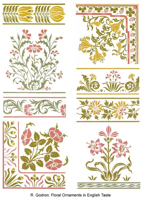 Design Coloring Pages, Motifs Art Nouveau, Mughal Art Paintings, Dover Publications, Textile Pattern Design, Digital Borders Design, Trendy Flowers, Art Nouveau Design, Pinterest Blog