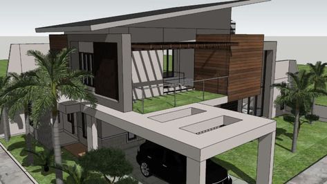 Rumah Mojok | 3D Warehouse Industrial House Exterior, Hut House, Industrial Home Design, House Outer Design, Interior Ceiling Design, Warehouse Design, Rooftop Design, Mosque Architecture, Architecture Design Sketch