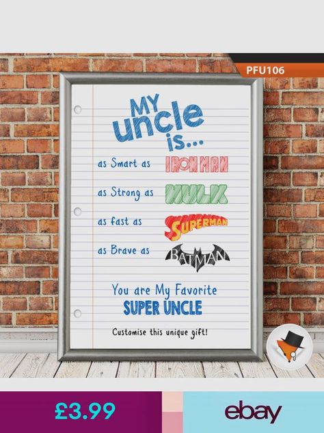 Gifts For Uncles, Birthday Wishes For Uncle, Christmas Gifts For Uncles, Uncle Birthday Gifts, Diy Father's Day Crafts, Gift For Uncle, Happy Birthday Card Funny, Last Minute Birthday Gifts, Uncle Birthday