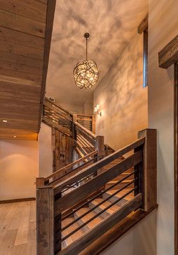 Rustic Staircase Design Ideas, Pictures, Remodel and Decor Staircase Design Ideas, Rustic Staircase, Rustic Stairs, Mountain Home Exterior, Martis Camp, Hardwood Stairs, Contemporary Staircase, Staircase Remodel, Modern Mountain Home