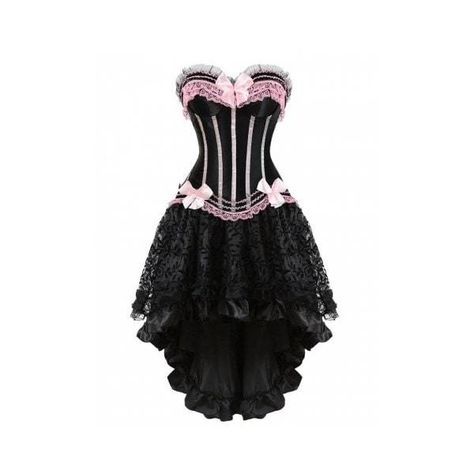 Pink Xl Flounce Two Piece Asymmetric Corset Dress ($35) ❤ liked on Polyvore featuring dresses, frilly dresses, 2-piece dresses, ruffle trim dress, flounce dress and asymmetrical dresses Gothic Corset Dresses, Mode Purple, Lace Corset Dress, Steampunk Skirt, Bustier Lingerie, Pink Corset, Satin Corset, Corset Bustier, Overbust Corset