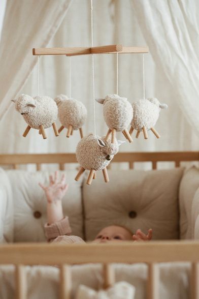 Cottage Nursery, Mobile Hanging, Boy Girl Nursery, Nursery Room Design, Baby Room Inspiration, Nursery Room Inspiration, Baby Crib Mobile, Baby Room Design, Nursery Baby Room