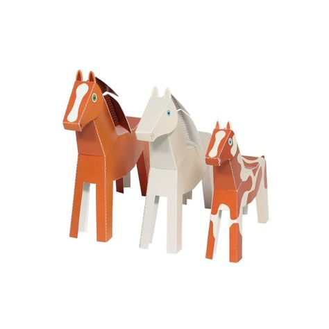 3d Paper Animals, Paper Toys Diy, 3 Horses, Handwritten Gifts, Paper Owls, Toys Diy, Paper Toy, Paper Glue, Paper Animals