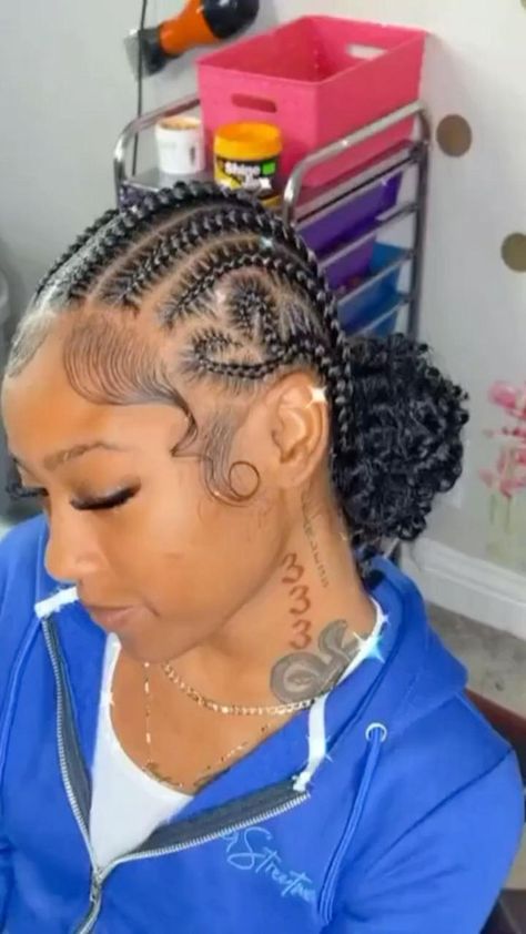 Cute Quick Braided Hairstyles For Black Women, Braided Back Bun Black Women, Hairstyles For Beginners, Straight Backs, Black Kids Braids Hairstyles, Feed In Braids Hairstyles, Lover Girl, Cute Braided Hairstyles, Braids Hairstyles Pictures