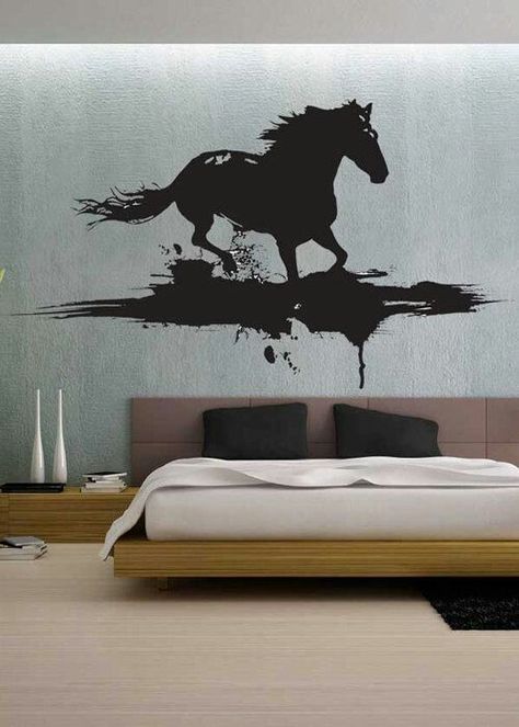 Horse Mural, Horse Wall Stickers, Horse Bedroom, Horse Wall Decals, Horse Room, معرض فني, Removable Vinyl Wall Decals, Stickers Art, Equestrian Decor