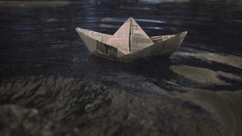 Paper boat in water Paper Boat In Water, Boat In Water, Paper Boats, Newspaper Paper, Pikachu Art, Paper Boat, Cool Lyrics, In Water, Newspaper