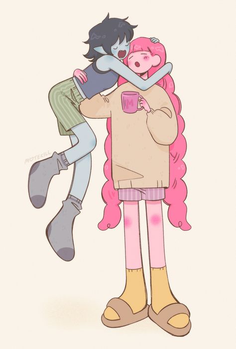 Gumlee Fanart, Marceline And Princess Bubblegum, Marceline And Bubblegum, Adventure Time Characters, Princess Bubblegum, Adventure Time Art, Funky Art, Cartoon Art Styles, Adventure Time