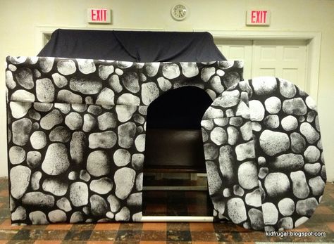 Tomb For Easter Play, Church Stage Decor, Easter Tomb, The Empty Tomb, Easter Play, Easter Lessons, Empty Tomb, Vbs Themes, Easter Event