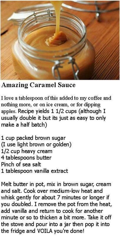 Baking Beginner, Sweet Sauces, Fudge Sauce, Caramel Recipes, Dessert Sauces, Sweet Sauce, Homemade Sauce, Salad Dressings, Caramel Sauce