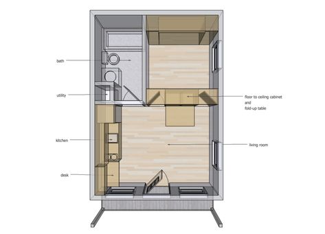 http://tinyhouseforum.com/topic.php 10 X 16 Tiny House, Inside Tiny Houses, Bed Up, Murphy Bed Plans, Shed To Tiny House, Cabin Floor, Tiny House Layout, Cabin Floor Plans, Tiny House Floor Plans