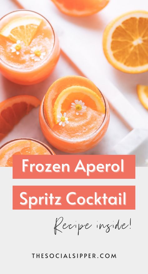 Frozen Prosecco Cocktails, Aperol Spritz Ice Cream, Frozen Aperol Spritz Recipe, Aperol Spritz Recept, Froze Recipe, Frozen Aperol Spritz, Ouzo Cocktails, Frozen Summer Cocktails, Spritz Party