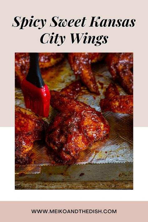 Spicy Sweet Kansas City Wings are super flavorful with a kick of heat. These wings are easy to make at home and make for a delicious appetizer or main dish recipe that is absolutely unforgetable. Kansas City Bbq, Wings In The Oven, How To Make Bbq, Comfort Dinner, Bbq Chicken Wings, Bbq Wings, Easy Appetizers, Appetizers Recipes, Easy Appetizer Recipes