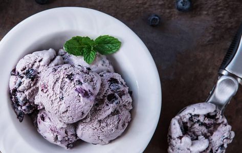 Blueberry Frozen Yogurt Recipe - Cuisinart.com Healthy Parfait Recipes, Frozen Yogurt Blueberries, Cuisinart Ice Cream, Cuisinart Ice Cream Maker, Frozen Yogurt Recipes, Low Fat Desserts, Cuisinart Food Processor, Ice Cream Maker Recipes, Yogurt Ice Cream