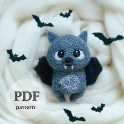 Needle Felted Bats, Halloween Felted Crafts, Felt Sheet Art, Halloween Felting Ideas, Needle Felt Strawberry, Needle Felt Bat, Spooky Needle Felting, Needle Felting Gifts, Halloween Needle Felting Ideas