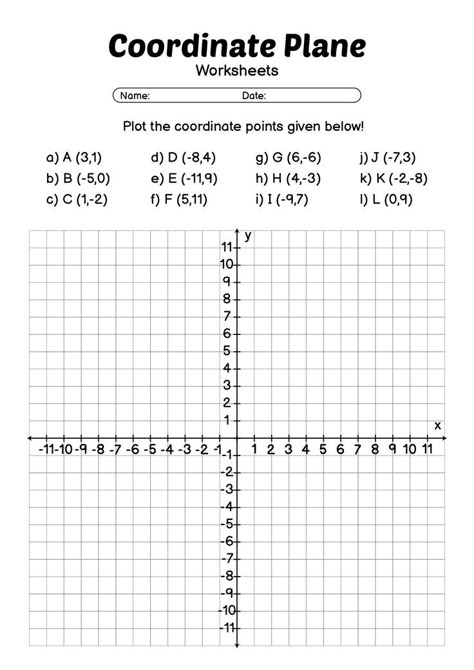 Practice plotting points on the coordinate plane with this fun and engaging worksheet. Strengthen your math skills while having fun with graphing and coordinate geometry. Complete the worksheet to improve your understanding of graphing on the coordinate plane. Strengthen your math skills in a fun and interactive way! #mathfun #coordinateplane #learningisfun #funcoordinateplane Coordinate Plane Activity, Coordinate Graphing Activities, Halloween Coordinate, Coordinate Plane Worksheets, Coordinate Plane Graphing, Plotting Points, Cartesian Coordinates, Coordinate Geometry, Coordinate Graphing