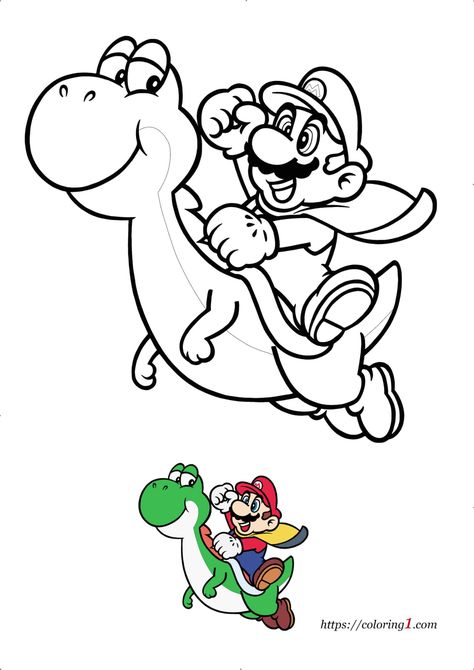 Mario and Yoshi Coloring Pages - 2 Free Coloring Sheets (2021) Coloring Pages Mario, Mario And Yoshi, Super Mario Coloring, Mario Coloring, Super Mario Coloring Pages, Easy Disney Drawings, People Coloring Pages, Free Printable Coloring Sheets, Mario Coloring Pages