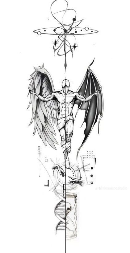 A Tattoo, Body Art, Tattoo Designs, Angel, Tattoos, White, Black, Art