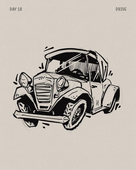 @inktober day 18: Drive Digital inking using @procreate #inktober #inktober24 #inktober2024 #day18 #inktoberday18 #inktoberdrive #drive #inking #inkart #inkedart #digitalink #digitalinking #inscapia Digital Inking, Inktober 2024, Using Procreate, Retro Cars, Drive, Quick Saves, Art