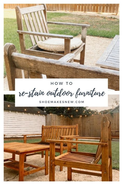 Refinished Patio Furniture, Painting Outdoor Wood Furniture, Ikea Outdoor Furniture, Outdoor Wood Table, Outdoor Furniture Makeover, Refinish Wood Furniture, Painted Outdoor Furniture, Wooden Patio Furniture, Patio Furniture Makeover