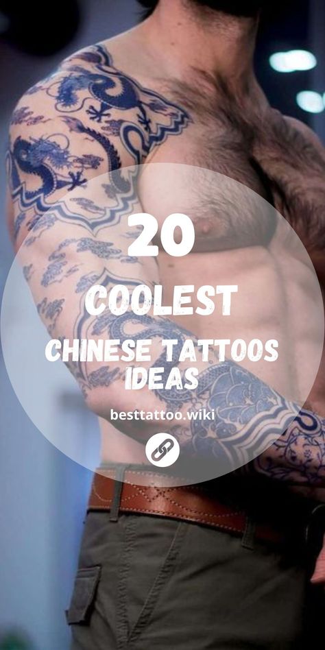 Immerse yourself in the intricate world of Chinese symbolism with our curated selection of 20 Captivating Chinese Tattoo Designs for 2024. Each design is a masterpiece of artistry and meaning, blending ancient symbols with modern aesthetics. Whether you're drawn to symbols of strength or beauty, find inspiration for your next tattoo and adorn your body with the rich heritage of Chinese culture and tradition. Chinese Mountain Tattoo, Traditional Chinese Art Tattoo, Traditional Chinese Dragon Tattoos, Tattoo Chinese Style, Chinese Tattoo Men, Tattoo Ideas Chinese, Asian Tattoos Men, Chinese Inspired Tattoos, Traditional Chinese Tattoo