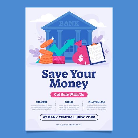 Free vector bank service concept poster ... | Free Vector #Freepik #freevector #bank-poster #money-poster #money-template #finance-poster Bank Poster Design, Loan Poster, Finance Poster, Bank Poster, Amazing Gray, Poster Design Ideas, Gray Headboard, Money Poster, Poster Images