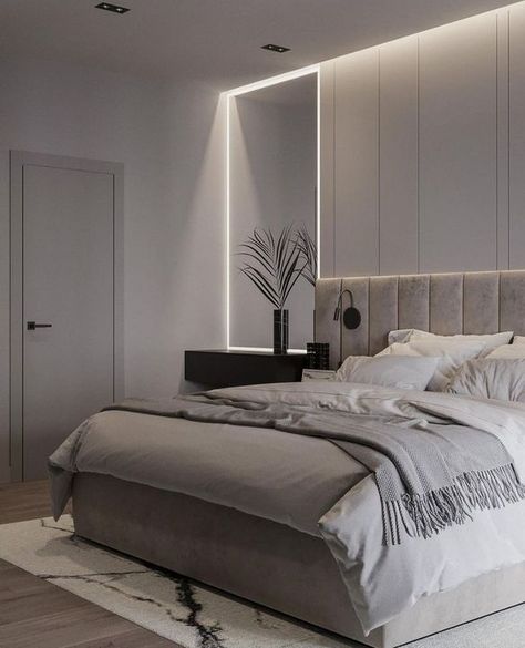 Sleeping Room Design, Light Gray Bedroom, Bedroom Interior Design Luxury, Dekorasi Kamar Tidur, Luxury Bedroom Master, Bedroom Bed Design, Bedroom Furniture Design, Modern Bedroom Design, Room Design Bedroom