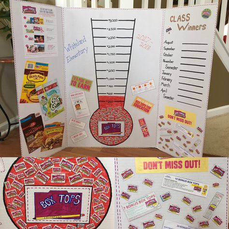 Box tops for education collection board. Boxtops Collection Ideas, Box Tops For Education Ideas, Focus Boards, Box Tops, School Work, School Items, Open House, Elementary Schools, Projects To Try