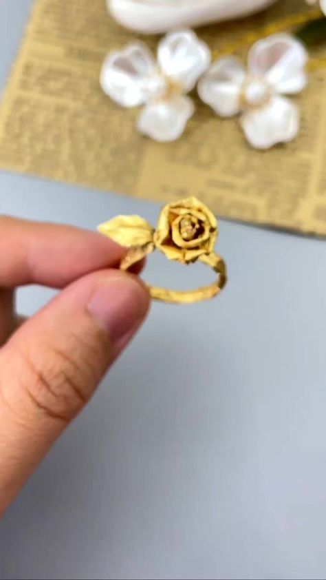 how to make a beautiful rose ring with chocolate paper. #paperart #origamiwork #handmade #design #teacherday #art #homemade #diy paper craft ideas | paper craft ideas | paper craft ideas · Original audio Paper Tiara Diy, How To Make Paper Rings, Paper Rings Tutorial, Paper Rings, Egg Carton Art, Mothers Day Rings, Craft From Waste Material, Paper Ring, Handmade Paper Crafts