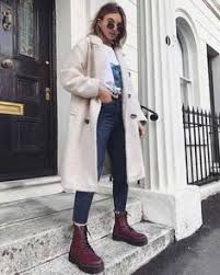 Burgundy Combat Boots Outfit, Combat Boots Outfit Fall, Burgundy Combat Boots, Boots Outfit Fall, Winter Women Outfits, Platform Boots Outfit, Winter Fashion Outfits Dressy, Women Outfits Ideas, Combat Boot Outfit