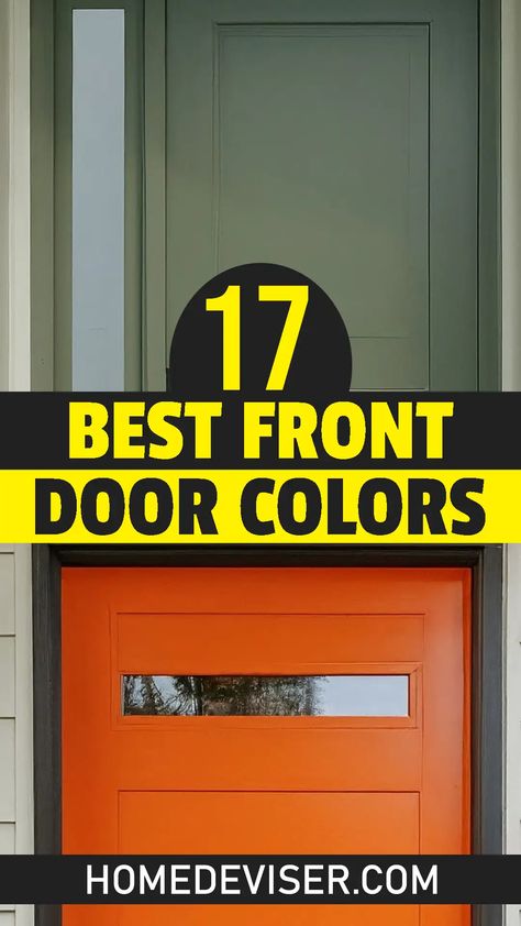 17 Best Front Door Paint Colors for 2024 - Home Deviser Orange House Exterior, Painted Front Door Ideas, Best Front Door Paint Colors, Best Front Door Paint, Brick House Front Door Colors, Bold Front Door Colors, Bold Front Door, Bright Front Doors, Exterior Front Door Colors