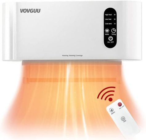 VOVGUU Indoor Space Heater 1500W Electrical Wall Mounted Floor Remote Control Standing Base, Wall Heater, Bathroom Heater, Wall Mounted Heater, Room Heater, Electric Heaters, Heat Energy, Infrared Heater, Plush Carpet