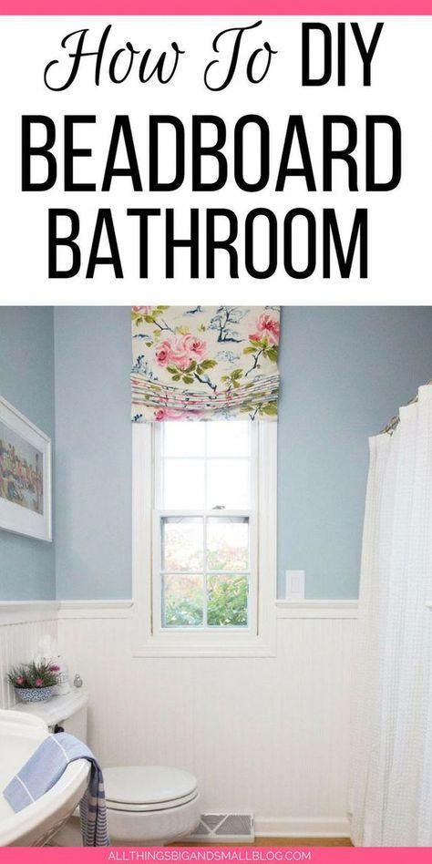 Love this Beadboard Bathroom--an easy step-by-step tutorial for DIY Beadboard | Upgrade your bathroom with DIY beadboard and DIY wainscoting for a budget friendly bathroom renovation! I can't believe how little it cost! #bathroomhacks Diy Beadboard Bathroom, Blue And White Bathroom, Diy Beadboard, Bathroom Renovation Diy, Beadboard Bathroom, Diy Bathroom Makeover, Diy Wainscoting, Eclectic Bathroom, Bathroom Diy