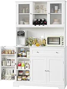 Cabinet With Microwave, Food Pantry Cabinet, Modern Buffet Cabinet, Kitchen Hutch Cabinet, Organiser Cucina, Pantry Furniture, Built In Wine Rack, Tall Kitchen, Dining Room Cabinet