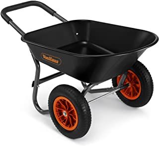 Amazon.co.uk: 2 wheel wheelbarrow Yard Cart, Wheelbarrow Garden, Hand Cart, Wheel Barrow, Wheelbarrows, Large Tub, Garden Cart, Smart Garden, Black Steel Frame