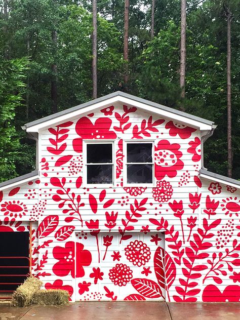 Winter Water Factory + Handmade Charlotte ⋆ Handmade Charlotte Mural House Exterior, Water Factory, Painted Houses, Painting Mural, Handmade Charlotte, Painting Series, Street Mural, Cute Dorm Rooms, Mural Ideas