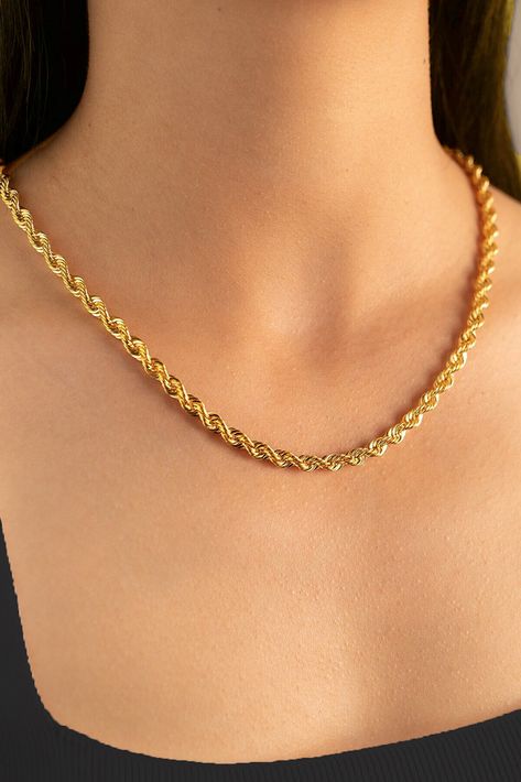 Chain Diamond, 14k Yellow Gold Necklace, Rope Chain Necklace, Gold Rope Chains, Jewelry Chain, Yellow Gold Necklace, Necklace Diamond, Gold Gold, Rope Chain