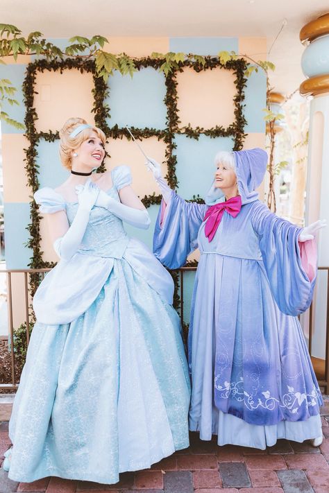 Cinderella Godmother Costume, Cinderella And Fairy Godmother Costumes, Cinderella Fairy Godmother Costume, 2 Person Halloween Costumes, Godmother Costume, Fairy Godmother Costume, Cinderella Halloween Costume, Real Disney Princesses, Cinderella Fairy Godmother