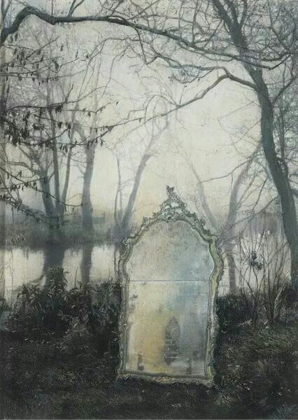 동화 삽화, Through The Looking Glass, A Mirror, Honeydew, Pics Art, Enchanted Forest, Birdhouse, Fantasy World, In The Middle