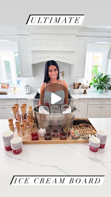 Carla Bushey - Always keepin’ it real on Instagram: "Graduation is a significant milestone in our children’s lives, and I want to make my daughter’s celebration unforgettable with this Ultimate Ice Cream Board. Using Bowl & Basket products from @ShopRiteStores, makes it simple to put together and fun for everyone to make their own delicious creations. Add this to your list of must-haves for your graduation party or next event! 🙌🏻 . #GraduacionconShopRite #grad2024 #graduationparty #icecreambar #icecreamlover #dessertideas #dessertboard #summerparties #sponsored" Ice Cream Tray Ideas, Best Way To Serve Ice Cream At A Party, Diy Ice Table For Food, At Home Ice Cream Bar, Live Dessert Station, Diy Ice Cream Bar Birthday Parties, Ice Cream Sundae Board, Diy Ice Cream Station, Ice Cream Birthday Party Theme Food Ideas