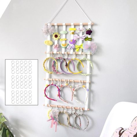 Hair Clip Storage, Headband Storage, Scene Bedroom, Ideas Habitaciones, Headband Organizer, Bow Organizer, Kids Hair Bows, Organizing Hair Accessories, Headband Holder