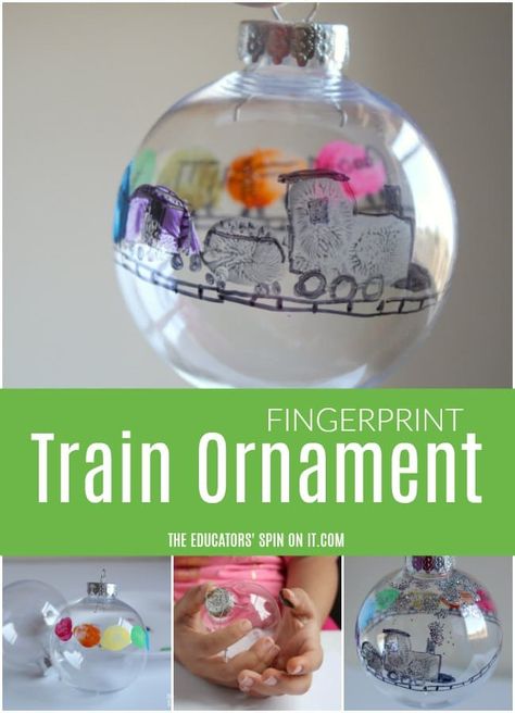 Fingerprint Train Ornament for Kids For Your Christmas Tree Fingerprint Ornament, Christmas Science Activities, Christmas Diy Kids, Christmas Science, Train Ornament, Diy Ornament, Freight Train, Christmas Kindergarten, Holiday Crafts For Kids