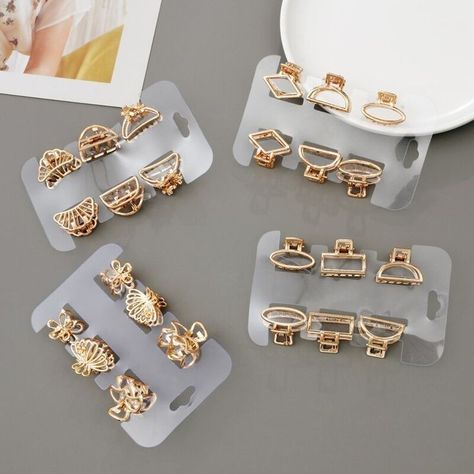 Trendy Hair Accessories, Hair Tool Set, Gold Hair Clip, Hair Clip Claw, Clip Claw, Hair Tie Accessories, Gold Hair Clips, Hair Accessories Collection, Beauty Gadgets