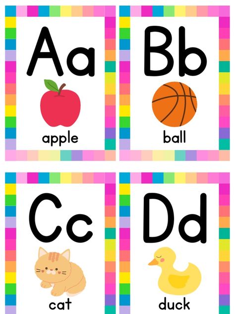 Alphabet Word Cards 96F Letters Of The Alphabet, Abc Printables Free Preschool Alphabet Activities, Flashcard Alphabet, Letter A Flashcards, Kids Flash Cards, Flash Cards For Kids, Printable Alphabet Letters Flashcards, Alphabet Sounds Chart, A-z Flashcards