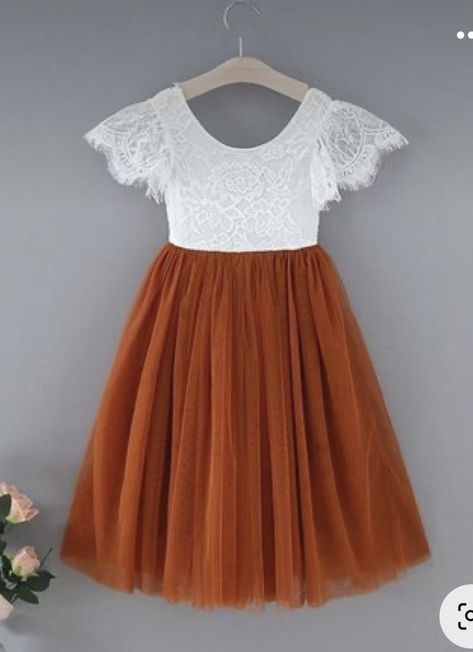 Flower Girl Dresses Terracotta, Terracotta Flower Girl Dress, Burnt Orange Flower Girl Dresses, Winter Flower Girl Dress, Winter Flower Girl, Fall Flower Girl Dresses, Boho Flower Girl Dress, White Backless Dress, Rust Wedding