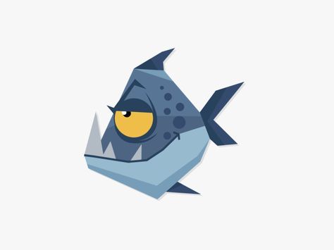 Piranha Fish Animation/Liquid Motion by Nickita Kobets - Dribbble Fish Illustration Design, Animated Fish, Fish Animation, Fish Gif, Piranha Fish, Amazon Animals, Fish Cartoon, Funny Fish, Cartoon Fish